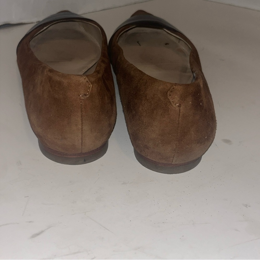 J McLaughlin Mallory brown Tortoise Suede Pointed Toe Flats Size 8.5 - Picture 6 of 11